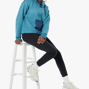 Amazon Essentials Blue Sherpa Pullover Hoodie.